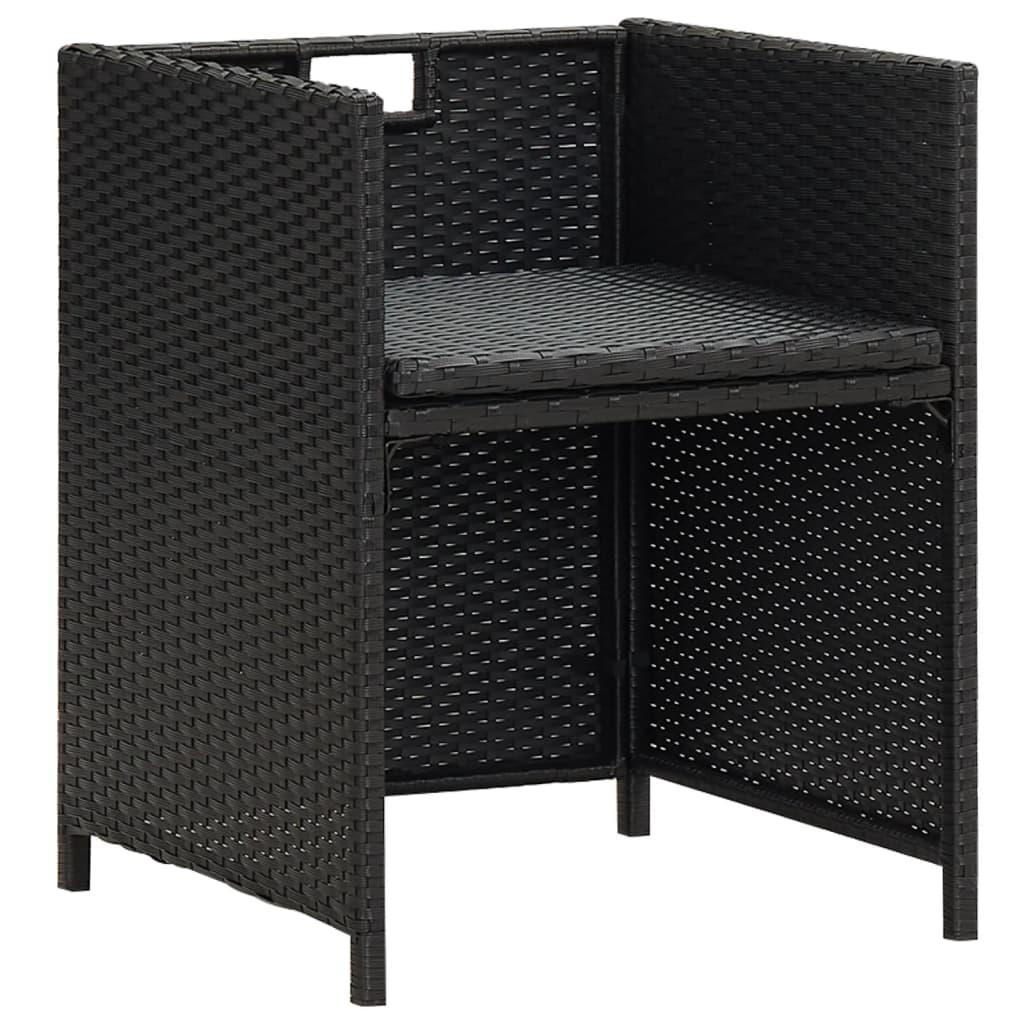Gartenstühle 4 Stk. Poly Rattan Schwarz - Pazzar.ch