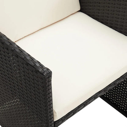Gartenstühle 4 Stk. Poly Rattan Schwarz - Pazzar.ch