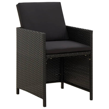 Gartenstühle mit Kissen 4 Stk. Poly Rattan Schwarz - Pazzar.ch
