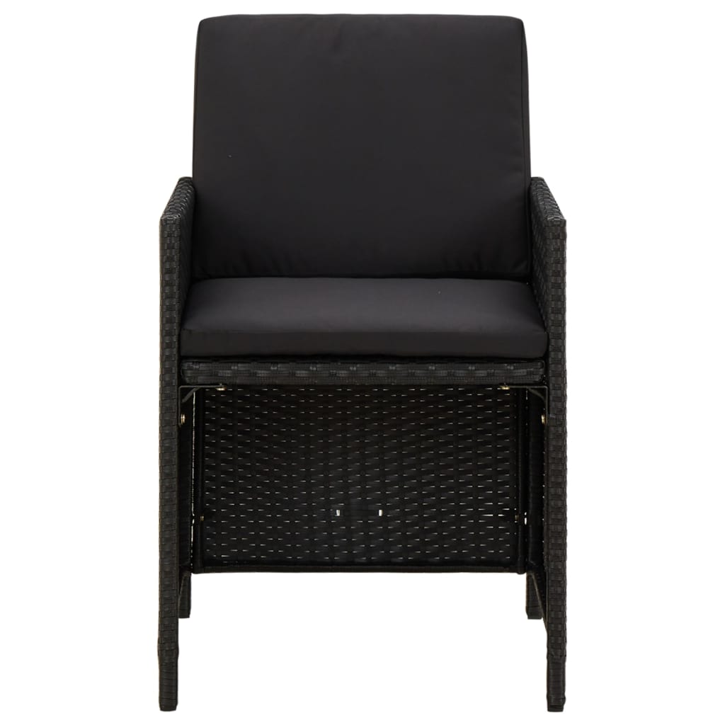Gartenstühle mit Kissen 4 Stk. Poly Rattan Schwarz - Pazzar.ch