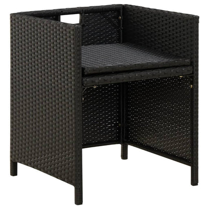 Gartenstühle mit Kissen 4 Stk. Poly Rattan Schwarz - Pazzar.ch
