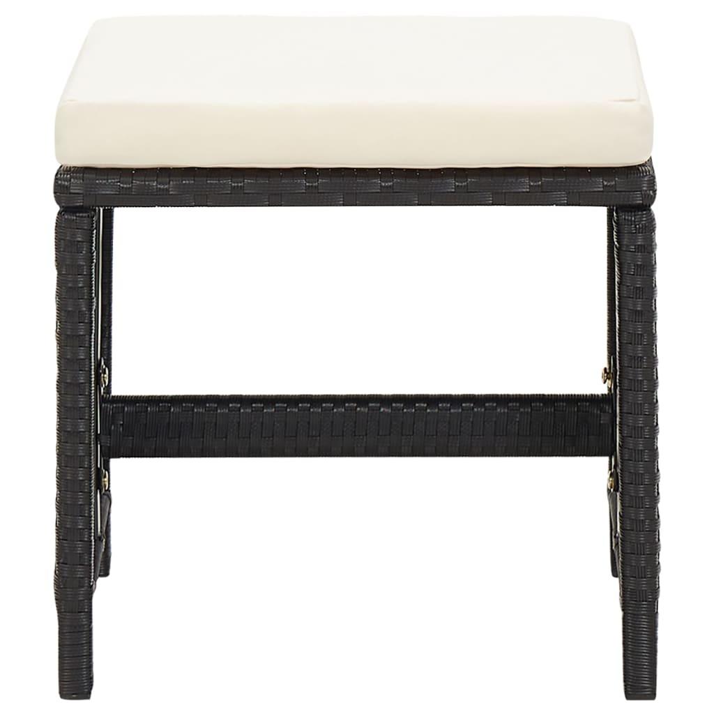 Gartenhocker 4 Stk. mit Sitzkissen Poly Rattan Schwarz - Pazzar.ch