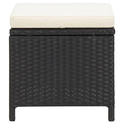 Gartenhocker 4 Stk. mit Sitzkissen Poly Rattan Schwarz - Pazzar.ch