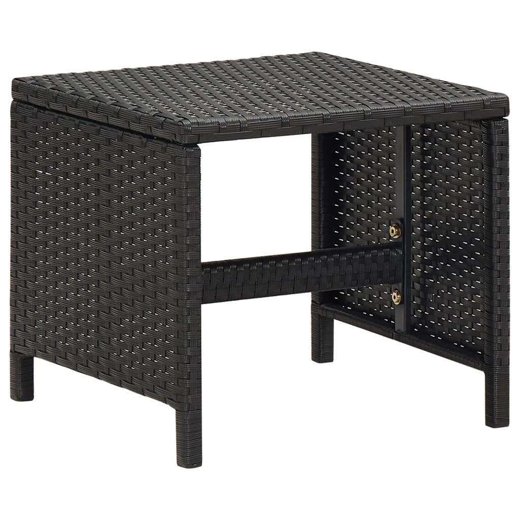 Gartenhocker 4 Stk. mit Sitzkissen Poly Rattan Schwarz - Pazzar.ch