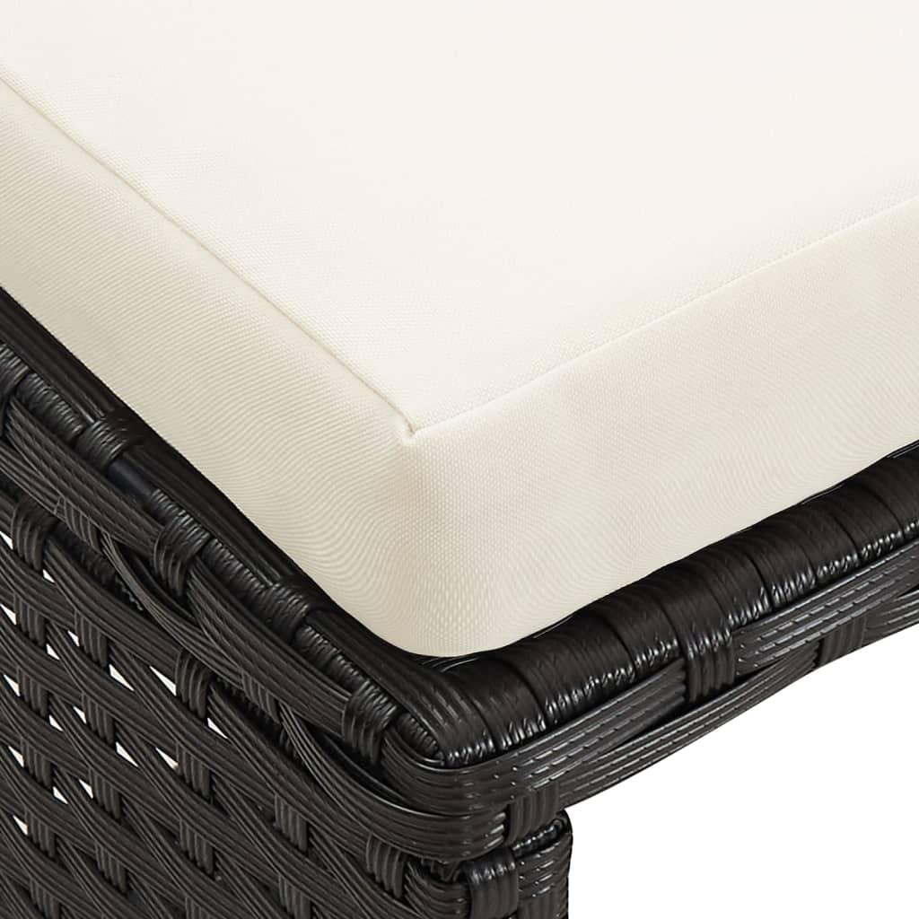 Gartenhocker 4 Stk. mit Sitzkissen Poly Rattan Schwarz - Pazzar.ch