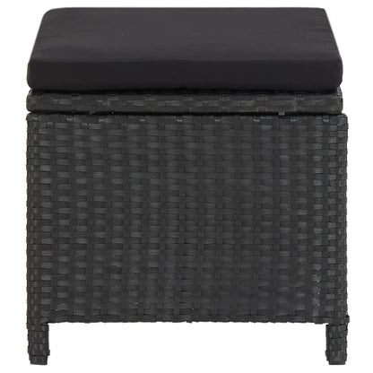 Gartenhocker 4 Stk. mit Sitzkissen Poly Rattan Schwarz - Pazzar.ch