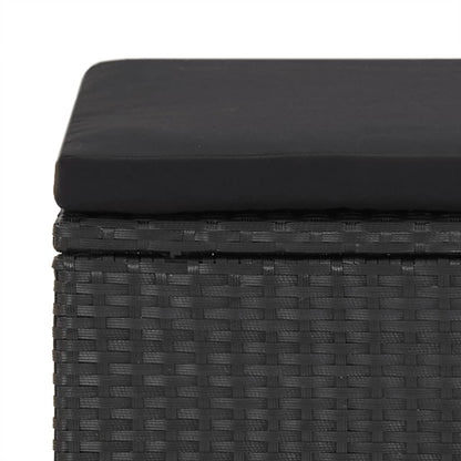 Gartenhocker 4 Stk. mit Sitzkissen Poly Rattan Schwarz - Pazzar.ch