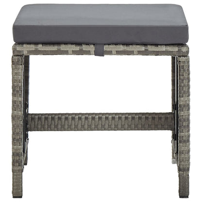 Gartenhocker 4 Stk. mit Sitzkissen Poly Rattan Grau - Pazzar.ch