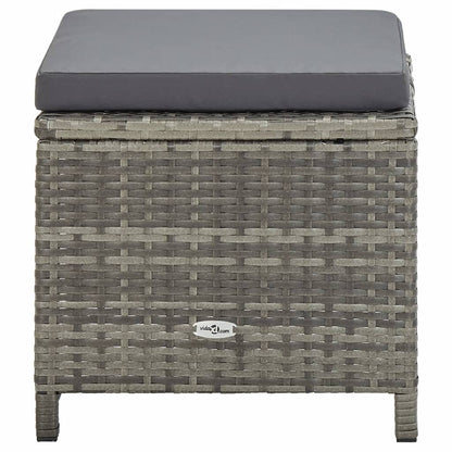 Gartenhocker 4 Stk. mit Sitzkissen Poly Rattan Grau - Pazzar.ch