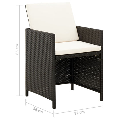 4-tlg. Gartenstuhl und Hocker Set Poly Rattan Schwarz - Pazzar.ch