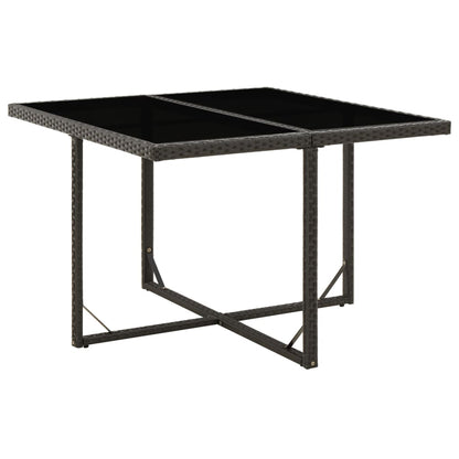 Gartentisch Schwarz 109x107x74 cm Poly Rattan und Glas - Pazzar.ch