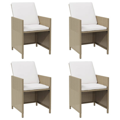 Gartenstühle mit Kissen 4 Stk. Poly Rattan Beige - Pazzar.ch