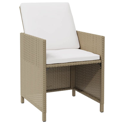Gartenstühle mit Kissen 4 Stk. Poly Rattan Beige - Pazzar.ch