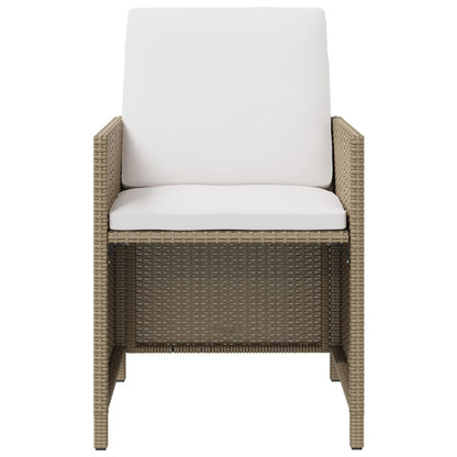 Gartenstühle mit Kissen 4 Stk. Poly Rattan Beige - Pazzar.ch