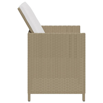 Gartenstühle mit Kissen 4 Stk. Poly Rattan Beige - Pazzar.ch