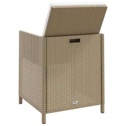 Gartenstühle mit Kissen 4 Stk. Poly Rattan Beige - Pazzar.ch