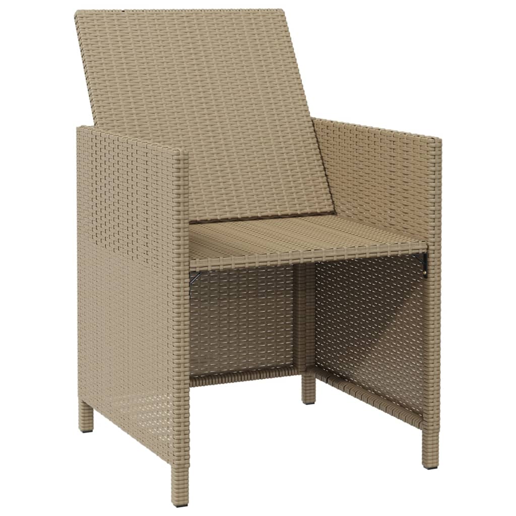 Gartenstühle mit Kissen 4 Stk. Poly Rattan Beige - Pazzar.ch