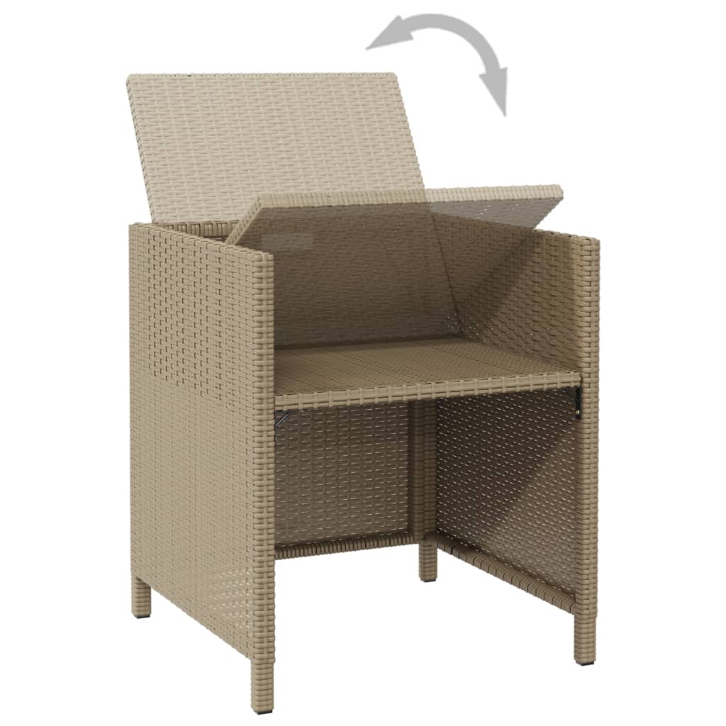 Gartenstühle mit Kissen 4 Stk. Poly Rattan Beige - Pazzar.ch