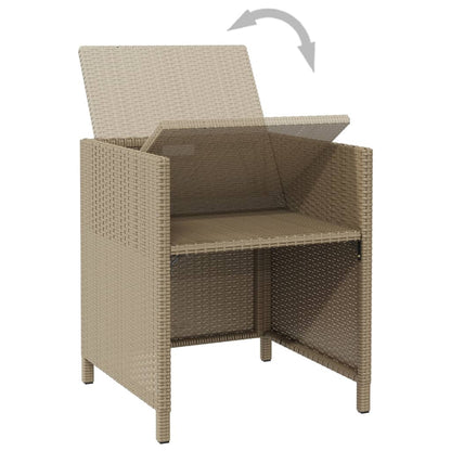 Gartenstühle mit Kissen 4 Stk. Poly Rattan Beige - Pazzar.ch