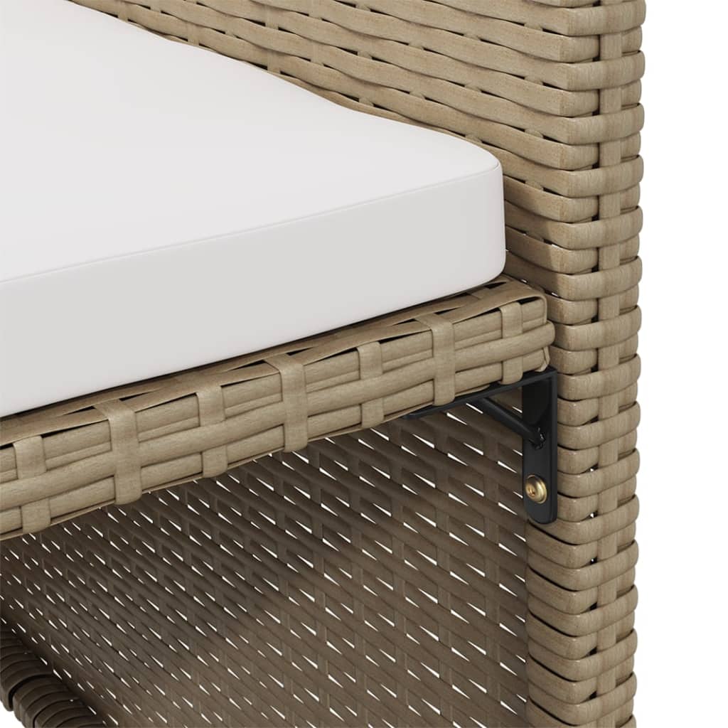 Gartenstühle mit Kissen 4 Stk. Poly Rattan Beige - Pazzar.ch