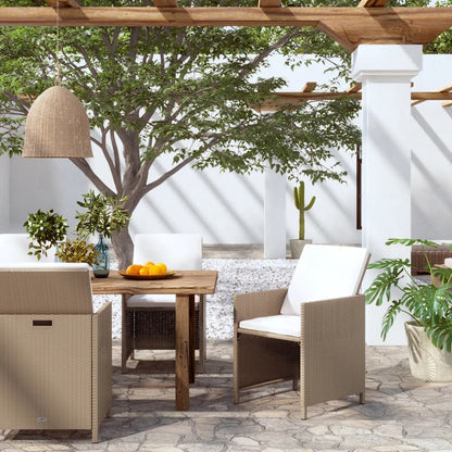 Gartenstühle mit Kissen 4 Stk. Poly Rattan Beige - Pazzar.ch