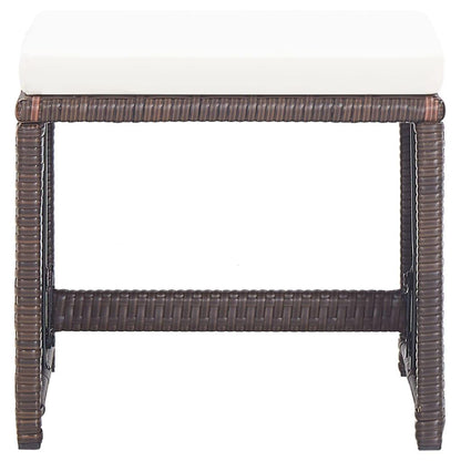 Gartenhocker 4 Stk. mit Kissen Poly Rattan Braun - Pazzar.ch