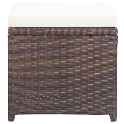 Gartenhocker 4 Stk. mit Kissen Poly Rattan Braun - Pazzar.ch