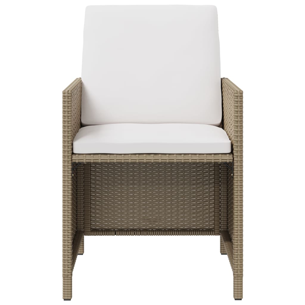 Gartenstühle mit Hocker 2 Stk. Poly Rattan Beige - Pazzar.ch