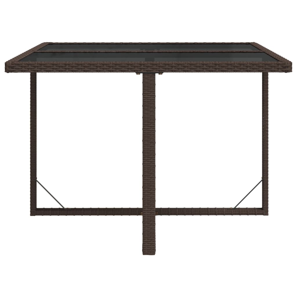Gartentisch Braun 109x107x74 cm Poly Rattan und Glas - Pazzar.ch