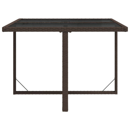 Gartentisch Braun 109x107x74 cm Poly Rattan und Glas - Pazzar.ch