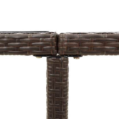 Gartentisch Braun 109x107x74 cm Poly Rattan und Glas - Pazzar.ch