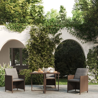Gartentisch Braun 109x107x74 cm Poly Rattan und Glas - Pazzar.ch
