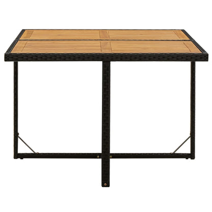 Gartentisch Schwarz 109x107x74cm Poly Rattan Massivholz Akazie - Pazzar.ch