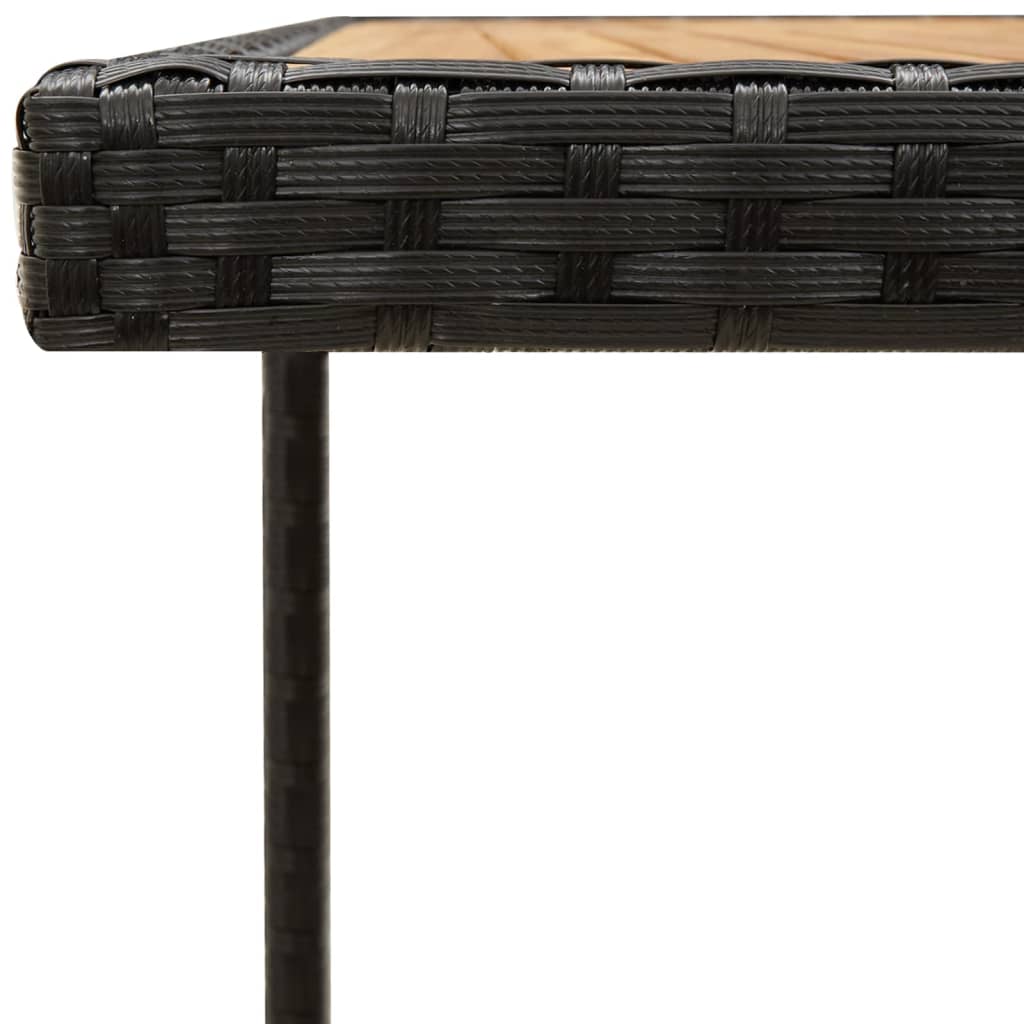 Gartentisch Schwarz 109x107x74cm Poly Rattan Massivholz Akazie - Pazzar.ch