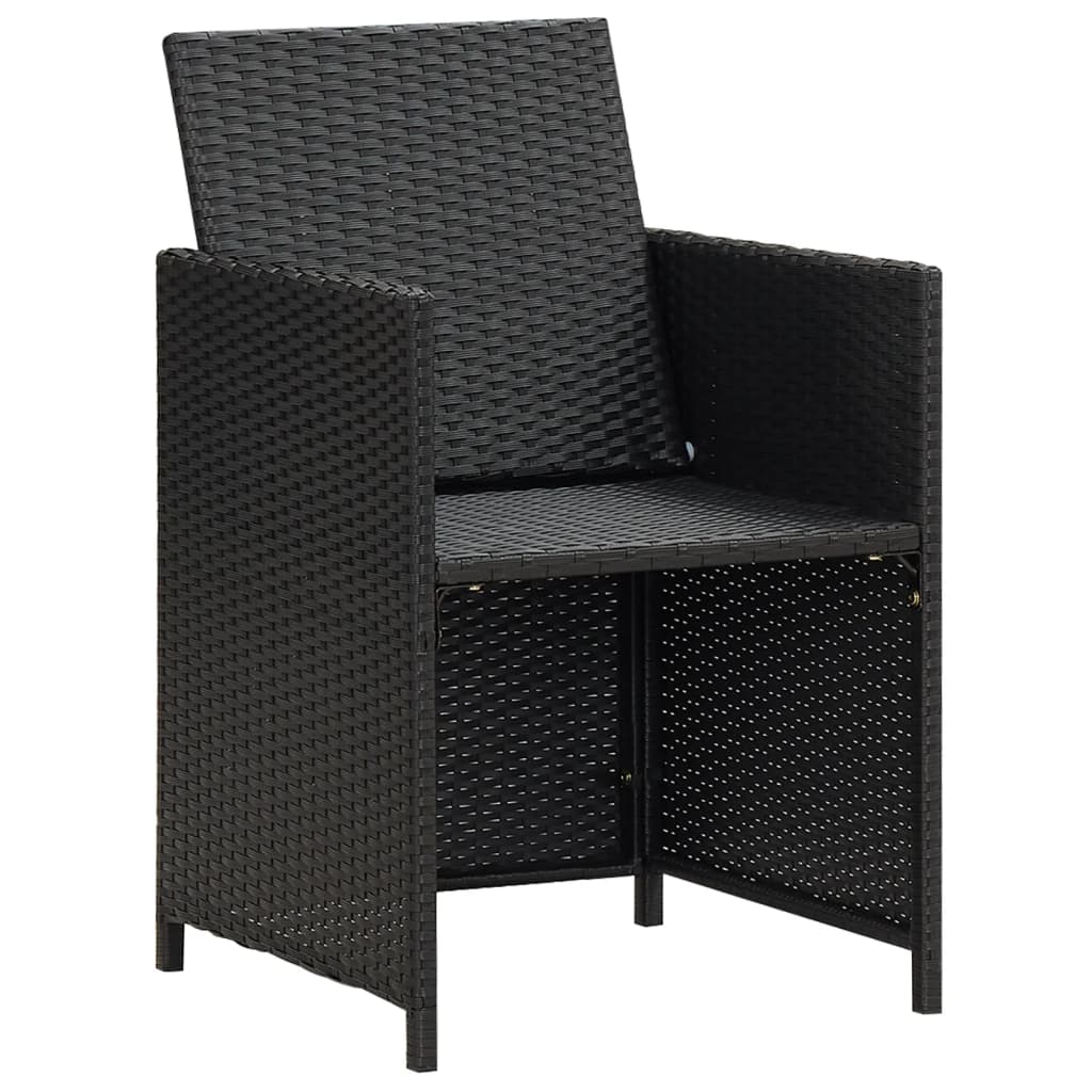 Garten-Essstühle mit Kissen 4 Stk. Schwarz Poly Rattan - Pazzar.ch