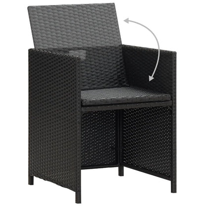 Garten-Essstühle mit Kissen 4 Stk. Schwarz Poly Rattan - Pazzar.ch