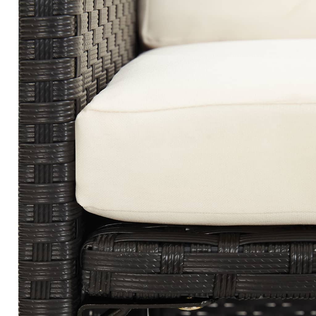 Garten-Essstühle mit Kissen 4 Stk. Schwarz Poly Rattan - Pazzar.ch