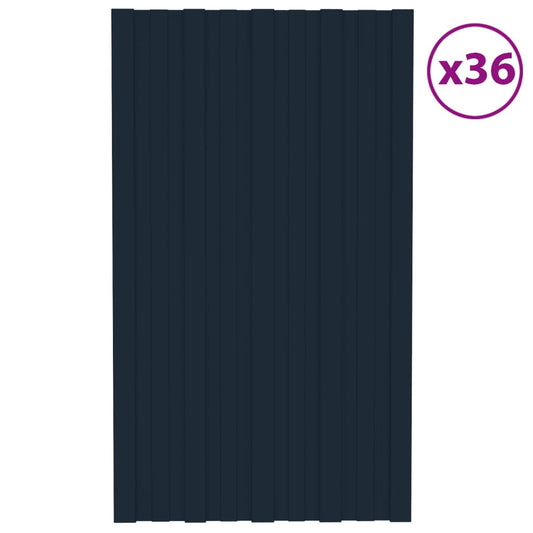Dachpaneele 36 Stk. Verzinkter Stahl Anthrazit 80x45 cm - Pazzar.ch