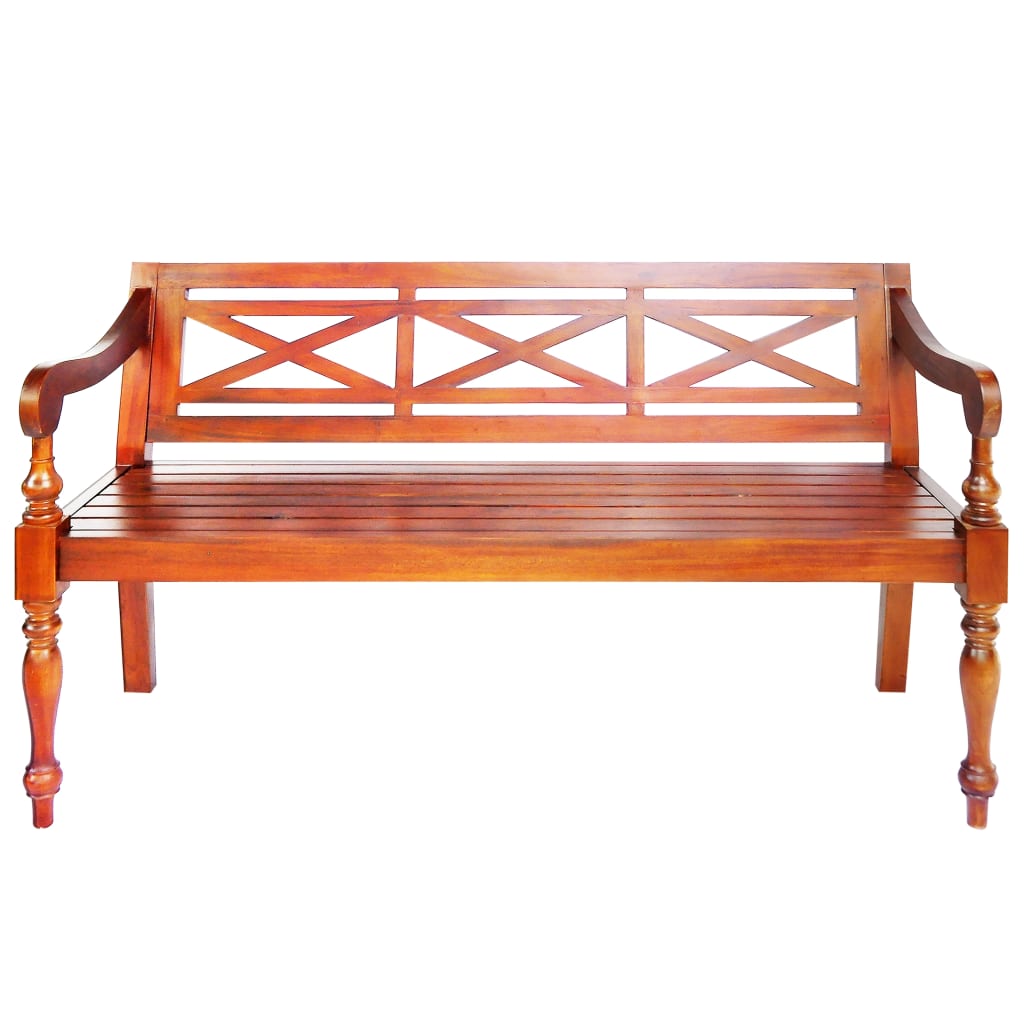 Batavia-Bank Dunkelbraun 123 cm Massivholz Mahagoni - Pazzar.ch