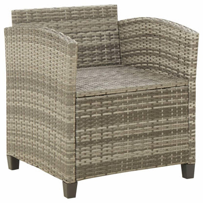 Gartenstuhl mit Kissen Poly Rattan Grau - Pazzar.ch