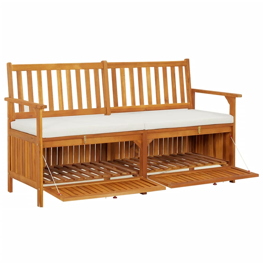 Truhenbank mit Kissen 148 cm Massivholz Akazie - Pazzar.ch