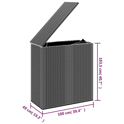 Garten-Kissenbox PE Rattan 100x49x103,5 cm Braun - Pazzar.ch