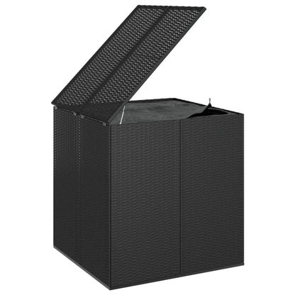 Garten-Kissenbox PE Rattan 100x97,5x104 cm Schwarz - Pazzar.ch