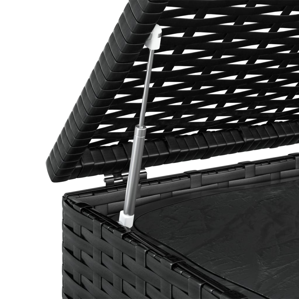 Garten-Kissenbox PE Rattan 100x97,5x104 cm Schwarz - Pazzar.ch