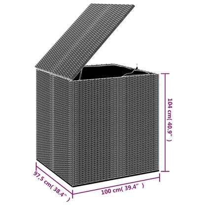 Garten-Kissenbox PE Rattan 100x97,5x104 cm Schwarz - Pazzar.ch