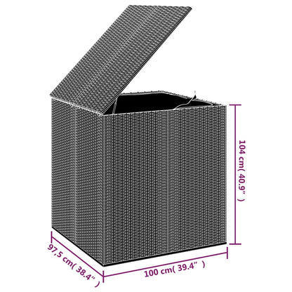 Garten-Kissenbox PE Rattan 100x97,5x104 cm Braun - Pazzar.ch