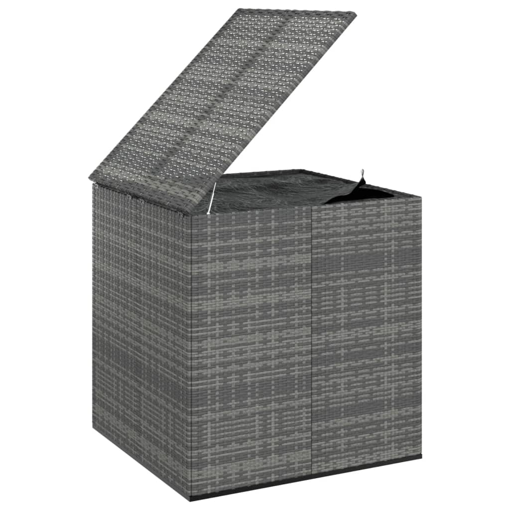 Garten-Kissenbox PE Rattan 100x97,5x104 cm Grau - Pazzar.ch