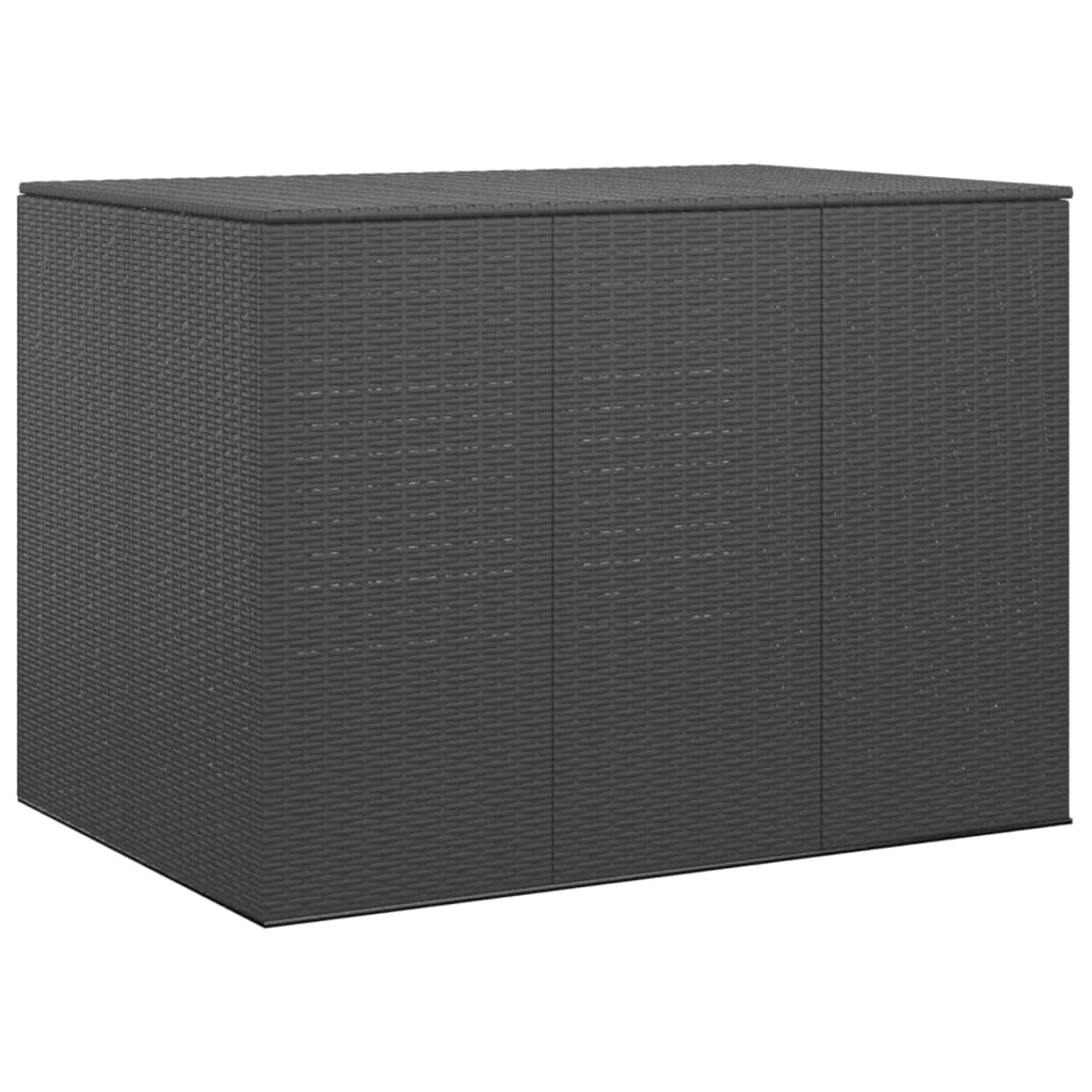 Garten-Kissenbox PE Rattan 145x100x103 cm Schwarz - Pazzar.ch