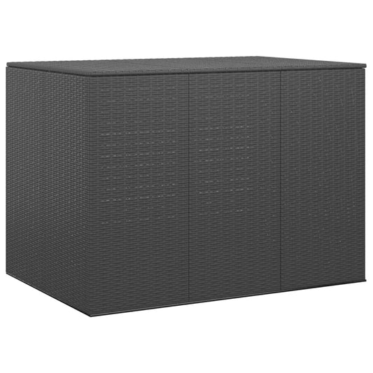 Garten-Kissenbox PE Rattan 145x100x103 cm Schwarz - Pazzar.ch