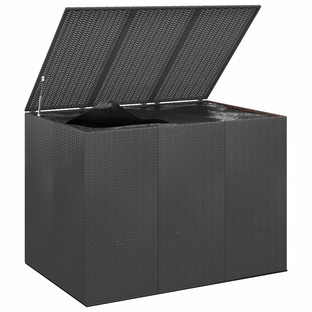 Garten-Kissenbox PE Rattan 145x100x103 cm Schwarz - Pazzar.ch
